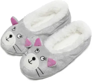 GLENMEARL Womens Warm Cozy and Lovely Animal Non-Skid Knit Home Floor Slippers Socks for Adults Girls