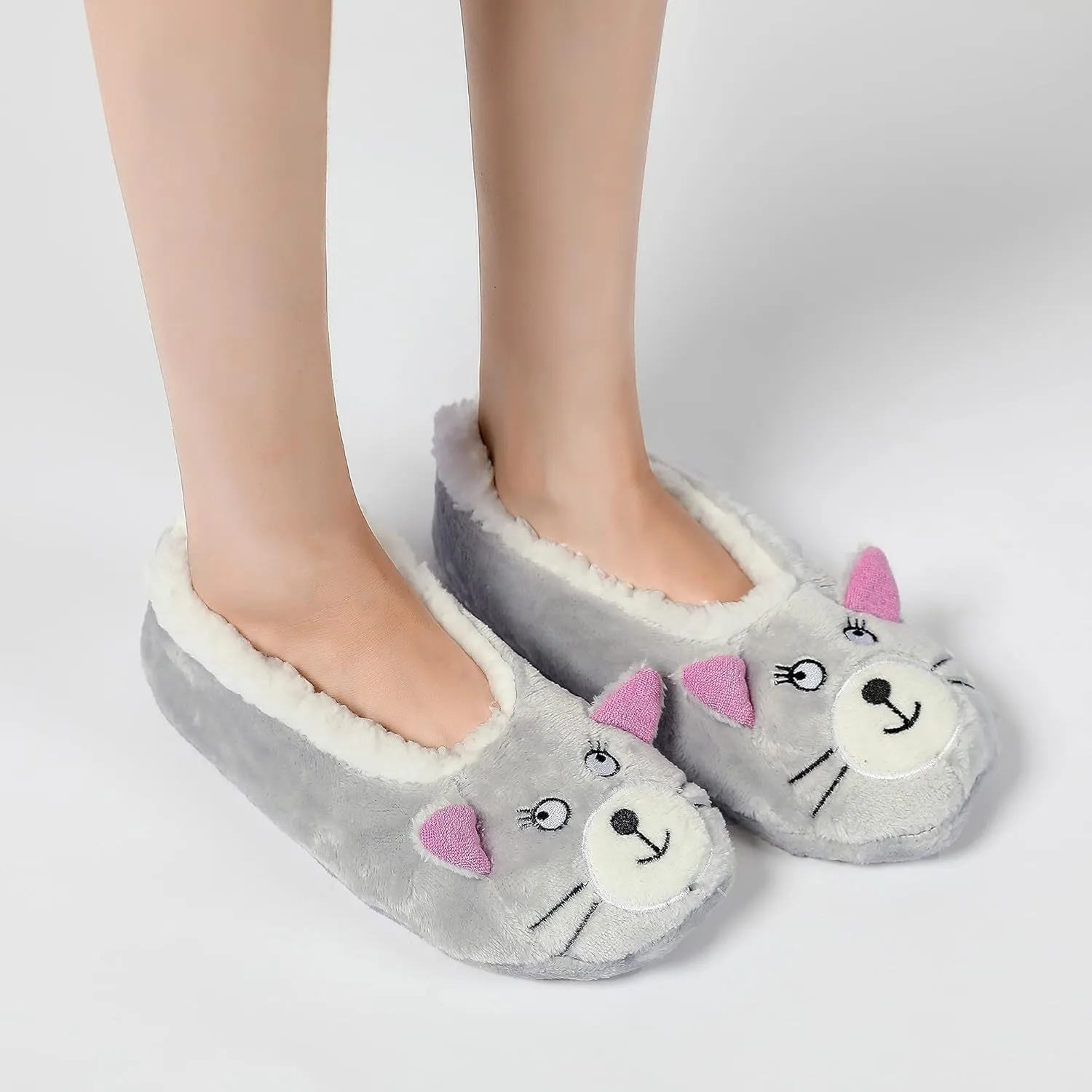 GLENMEARL Womens Warm Cozy and Lovely Animal Non-Skid Knit Home Floor Slippers Socks for Adults Girls
