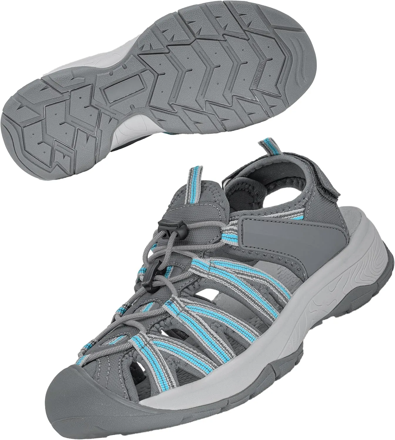 GRITION Hiking Sandals Women Closed Toe, Waterproof Lightweight Adjustable Hiking Athletic Sandals, Breathable For Beach Summer Adventure Comfortable Outdoor Sport