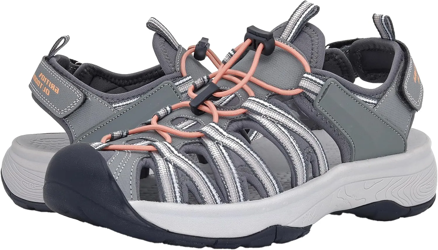 GRITION Hiking Sandals Women Closed Toe, Waterproof Lightweight Adjustable Hiking Athletic Sandals, Breathable For Beach Summer Adventure Comfortable Outdoor Sport