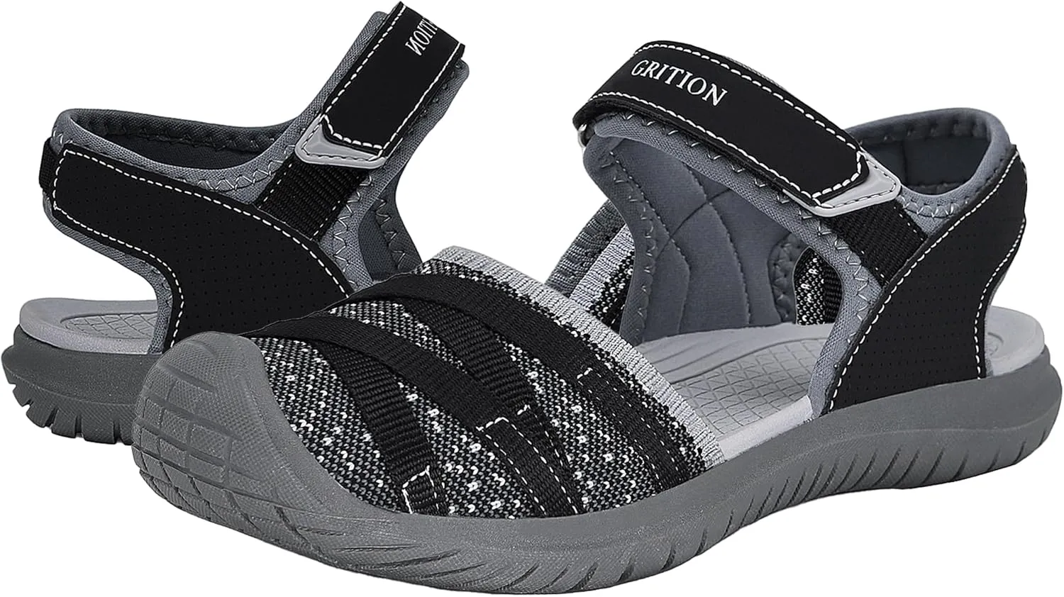 GRITION Hiking Sandals Women Closed Toe, Waterproof Lightweight Adjustable Hiking Athletic Sandals, Breathable For Beach Summer Adventure Comfortable Outdoor Sport