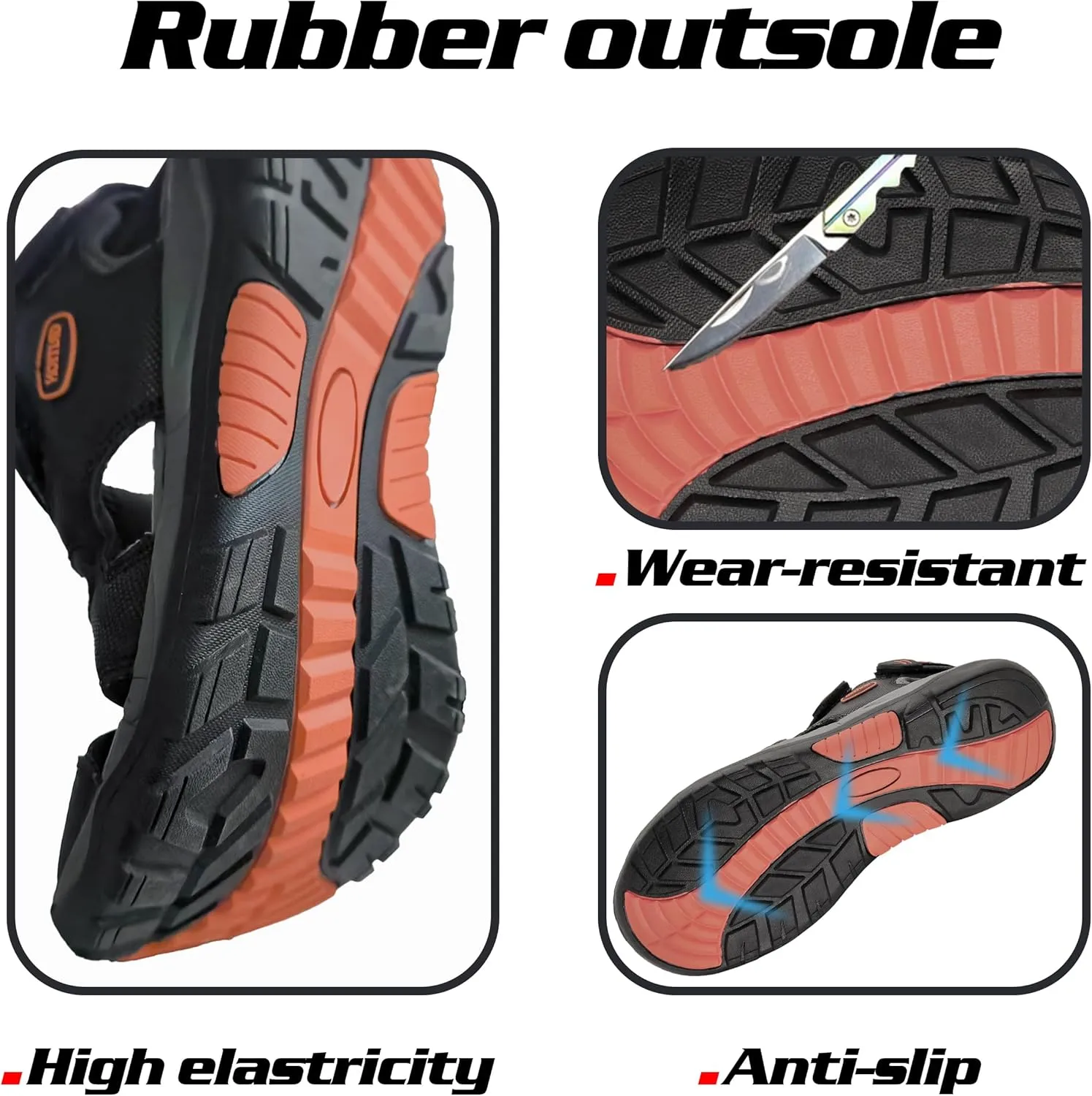GRITION Mens Outdoor Hiking Sandals Summer Beach Closed Toe Water Sandal Waterproof Comfortable Fisherman Adventures Sport Athletic Walking Traveling Shoes Sandles