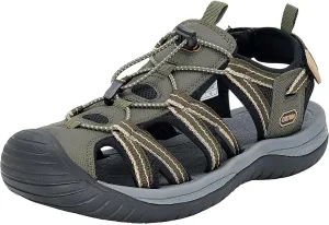 GRITION Mens Outdoor Hiking Sandals Summer Beach Closed Toe Water Sandal Waterproof Comfortable Fisherman Adventures Sport Athletic Walking Traveling Shoes Sandles