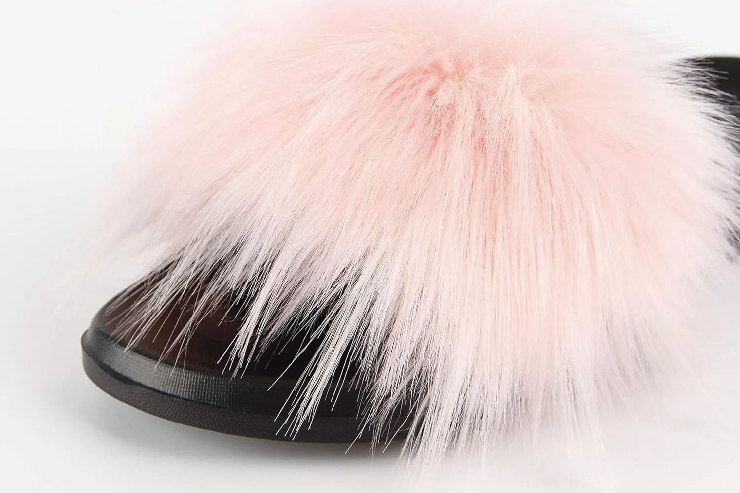 Hangrui Women's Faux Fur Slides, Open Toe Cute Slippers, Comfortable Sandals with Fluffy Fur