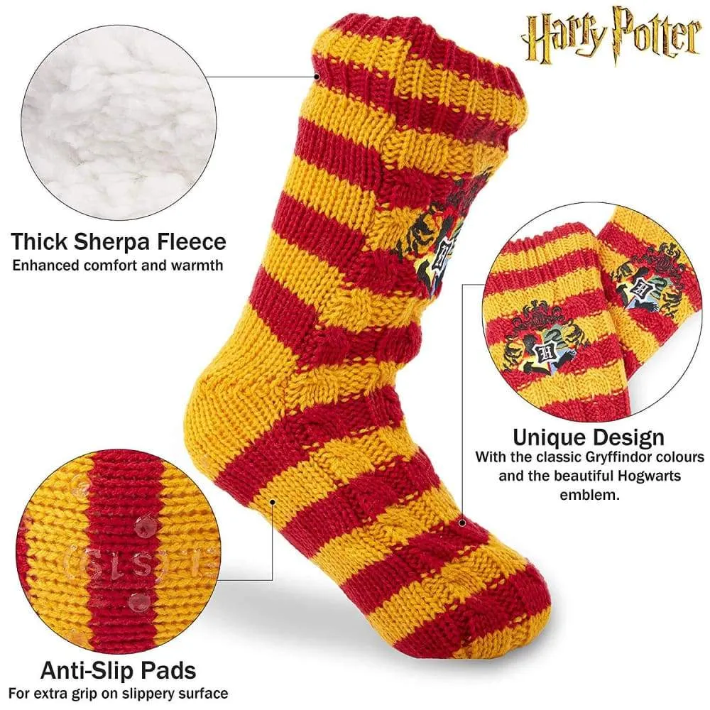 Harry Potter Slipper Socks, Women Knitted Fluffy Socks, Xmas Stocking Fillers