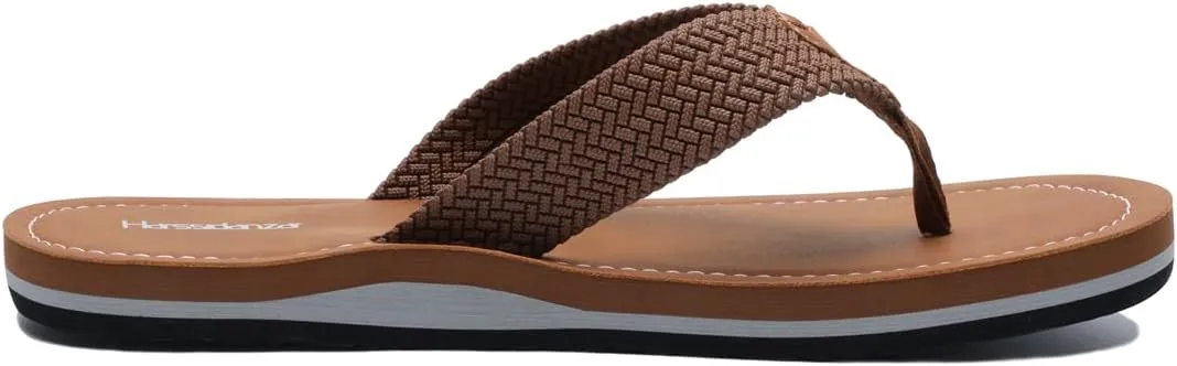 Harssidanzar Men's Flip-Flops With Toe Post, Casual Surf Slippers, Beach Sandals, Bathing Summer Anti-slip Wear HM001US