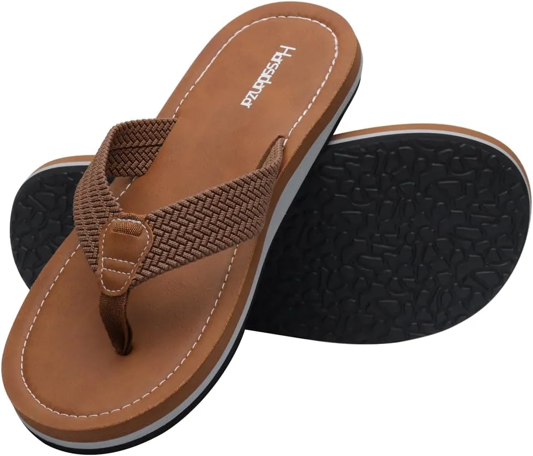 Harssidanzar Men's Flip-Flops With Toe Post, Casual Surf Slippers, Beach Sandals, Bathing Summer Anti-slip Wear HM001US