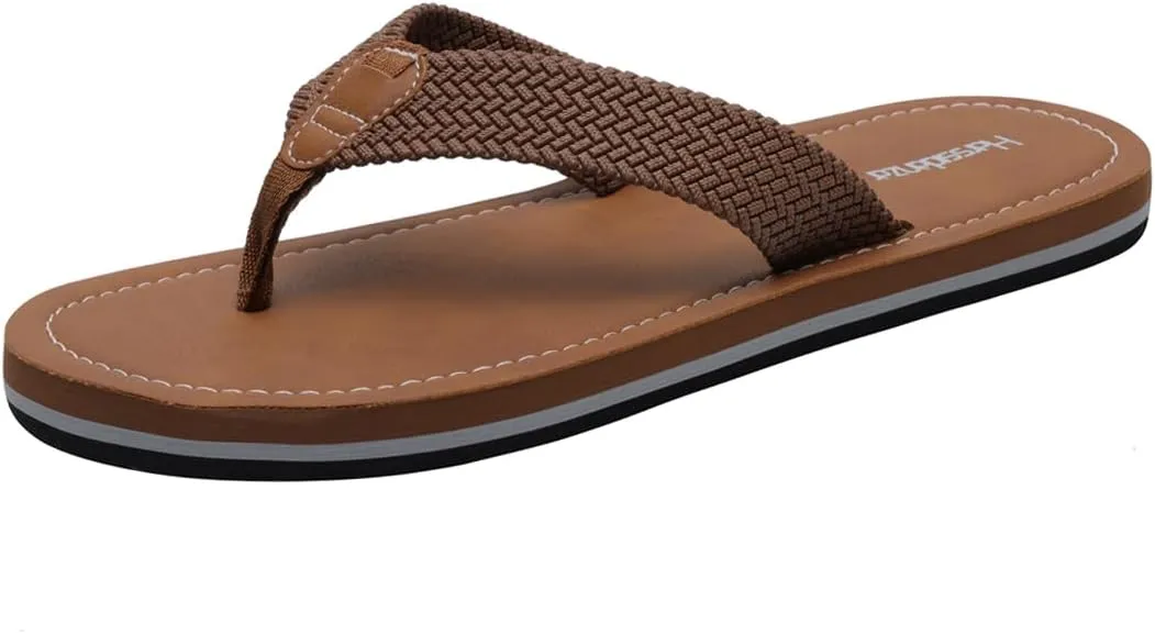 Harssidanzar Men's Flip-Flops With Toe Post, Casual Surf Slippers, Beach Sandals, Bathing Summer Anti-slip Wear HM001US
