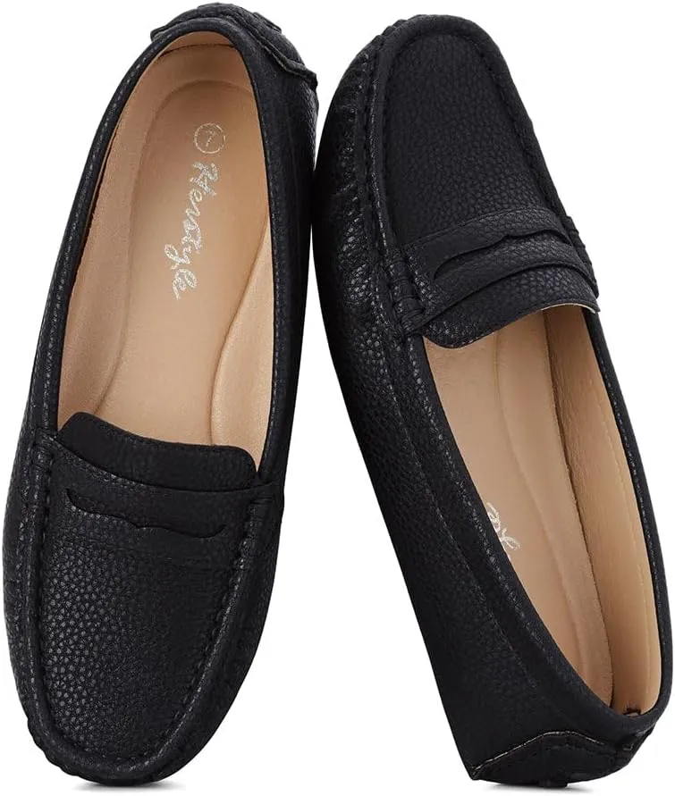 Herstyle Women's Penny Loafers, Slip On Flats for Business & Work, Comfortable Driving Moccasins with Cushioned Footbed, Lightweight Dressy Shoes for Women (Trendy 2025)