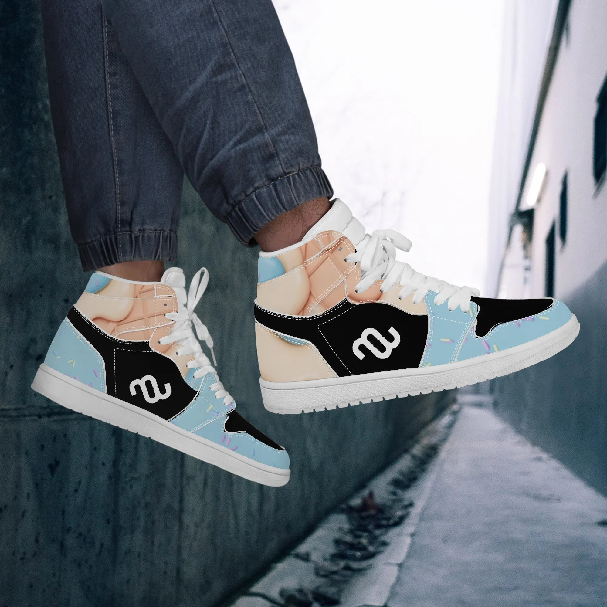 High D17 Cone Easy tracking Synthetic Ice Top Cream Blue Money Bushae Sneaker Leather Affordable options
