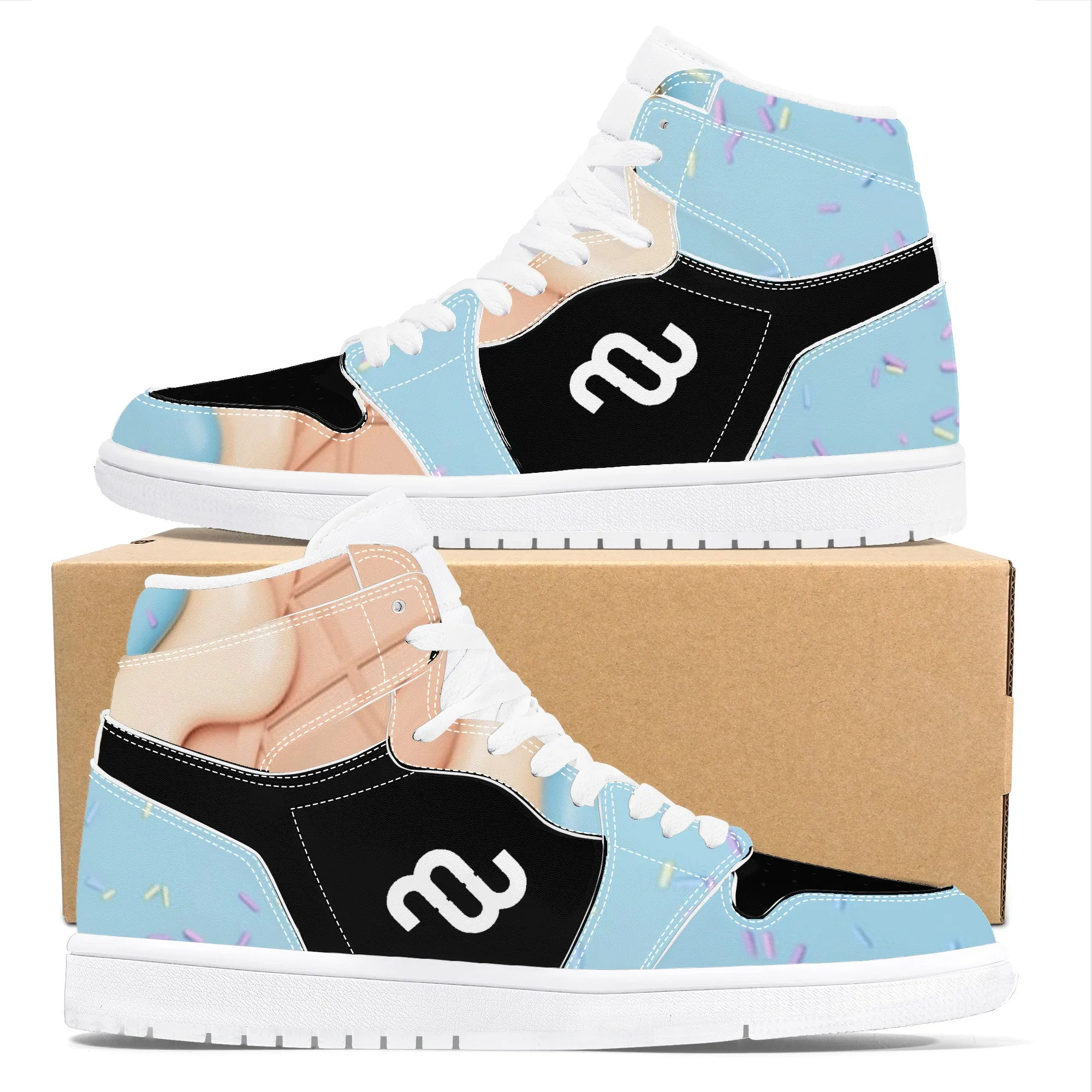 High D17 Cone Easy tracking Synthetic Ice Top Cream Blue Money Bushae Sneaker Leather Affordable options