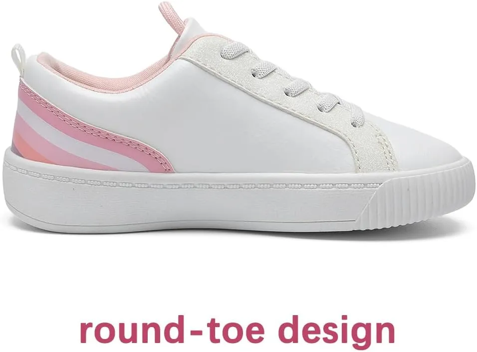HOMEHOT Girls Sneaker Slip on Shoes for Girls White (Toddler/Little Kid/Big Kid)