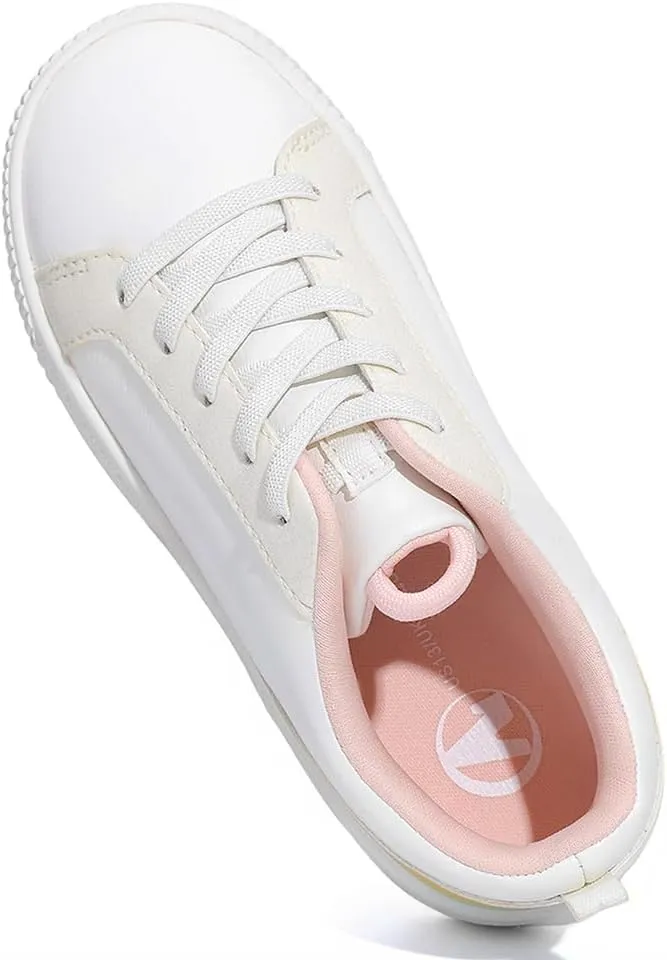 HOMEHOT Girls Sneaker Slip on Shoes for Girls White (Toddler/Little Kid/Big Kid)