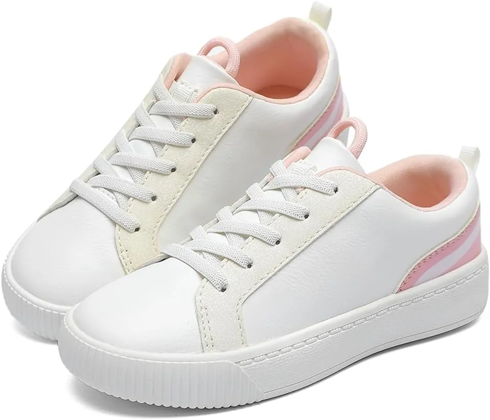 HOMEHOT Girls Sneaker Slip on Shoes for Girls White (Toddler/Little Kid/Big Kid)