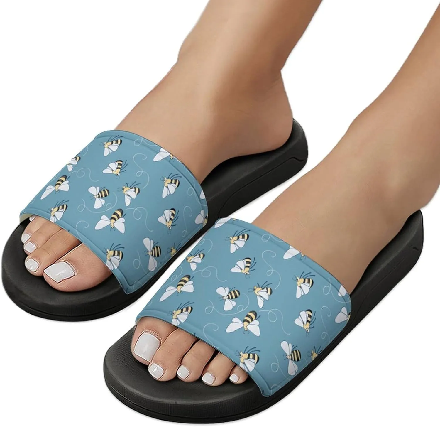 Honey Bee Slippers for Women Rubber Slides Womens Sandal Slippers