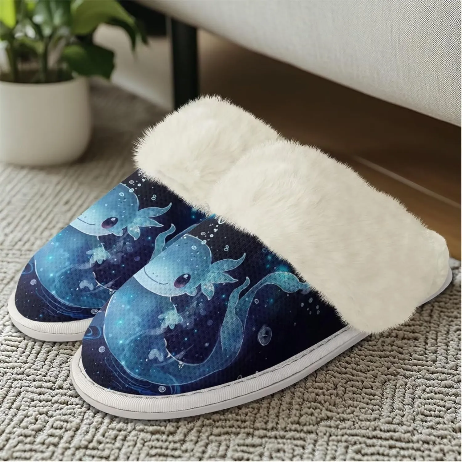 House Slippers for Women Indoor Winter Warm Fuzzy Slipper Size 5-12 Bedroom Non-Slip