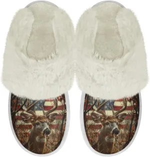 House Slippers for Women Indoor Winter Warm Fuzzy Slipper Size 5-12 Bedroom Non-Slip