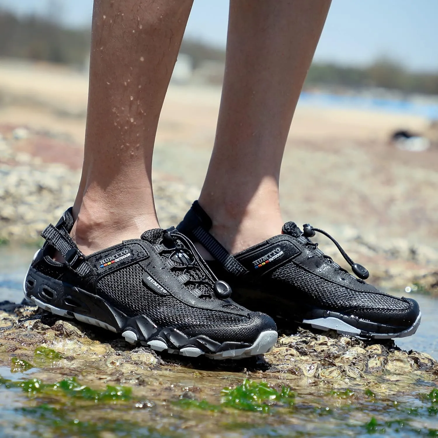 HUMTTO Men's Amphibious Water Shoes - Hiking Sandals for Men Outdoor Water Sandal Closed Toe Non-Slip River Shoes Summer Quick Drying Aqua Shoe
