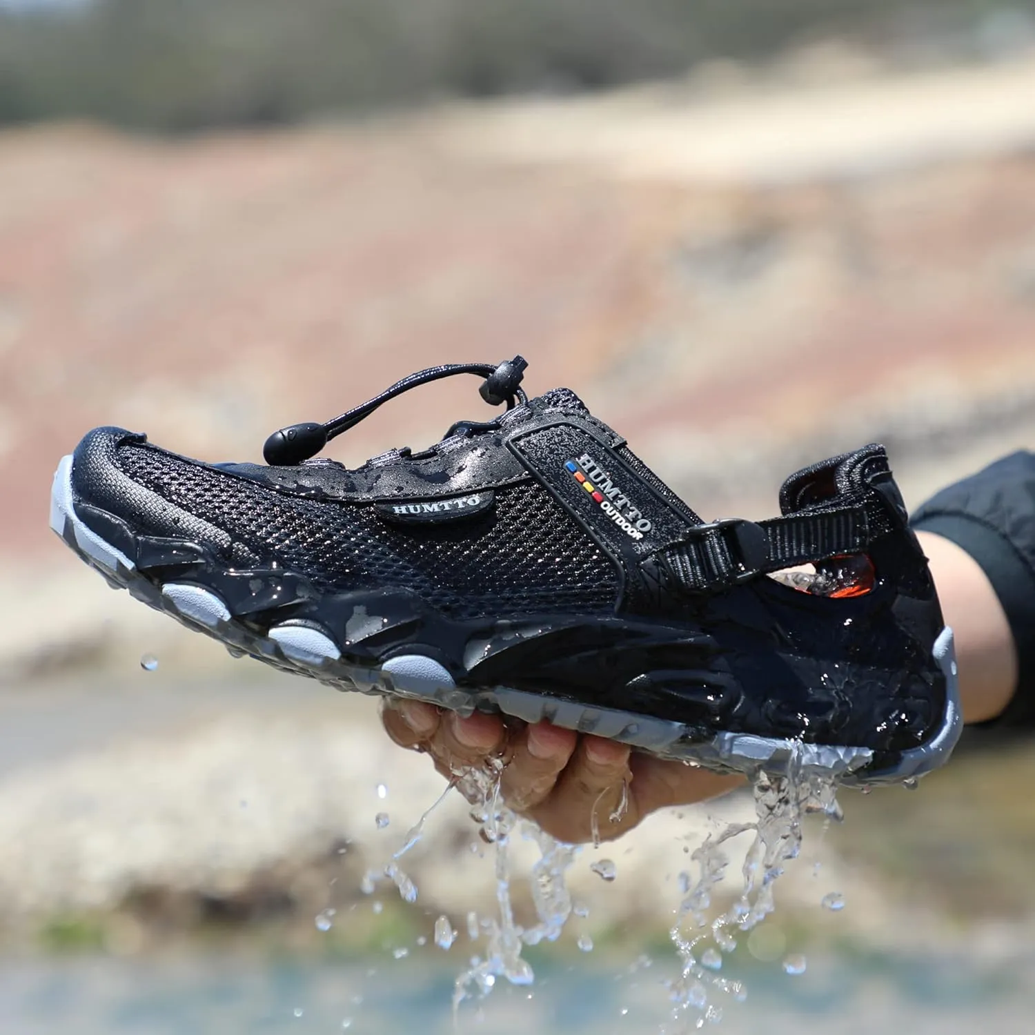 HUMTTO Men's Amphibious Water Shoes - Hiking Sandals for Men Outdoor Water Sandal Closed Toe Non-Slip River Shoes Summer Quick Drying Aqua Shoe
