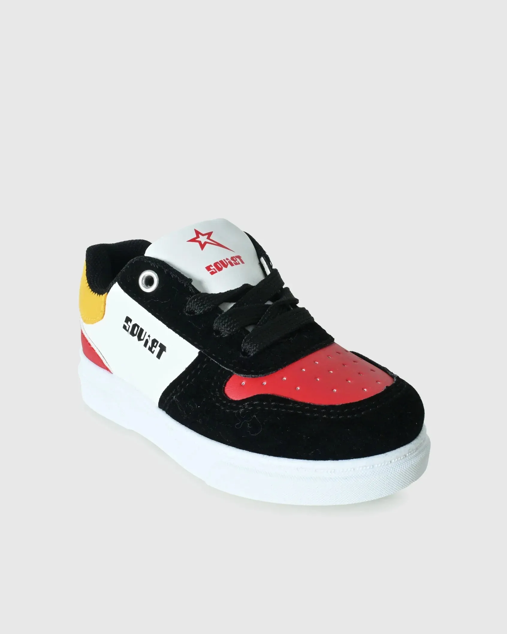 Infants Society - Fun Mixed Media PU Leather Sneaker