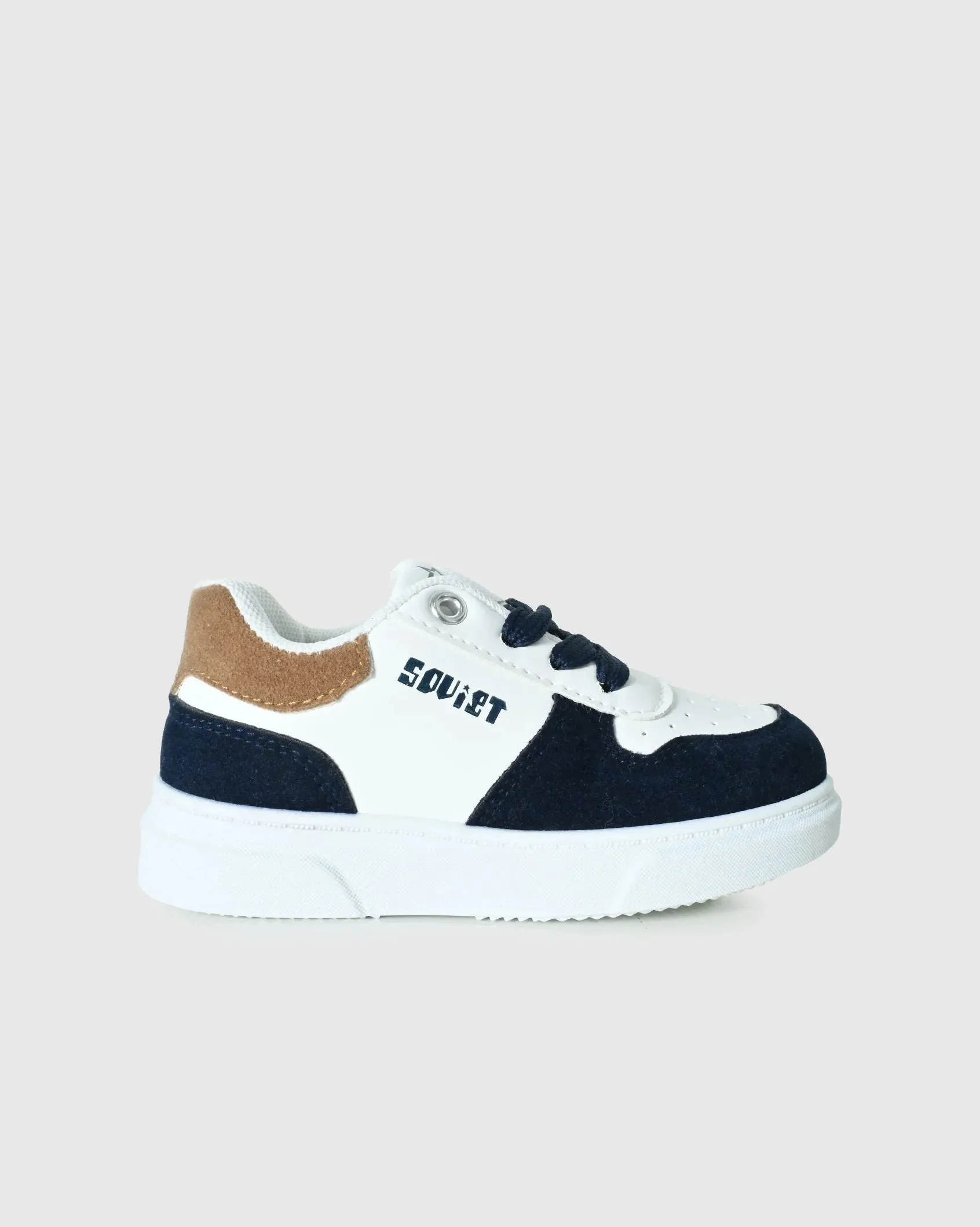 Infants Society - Fun Mixed Media PU Leather Sneaker