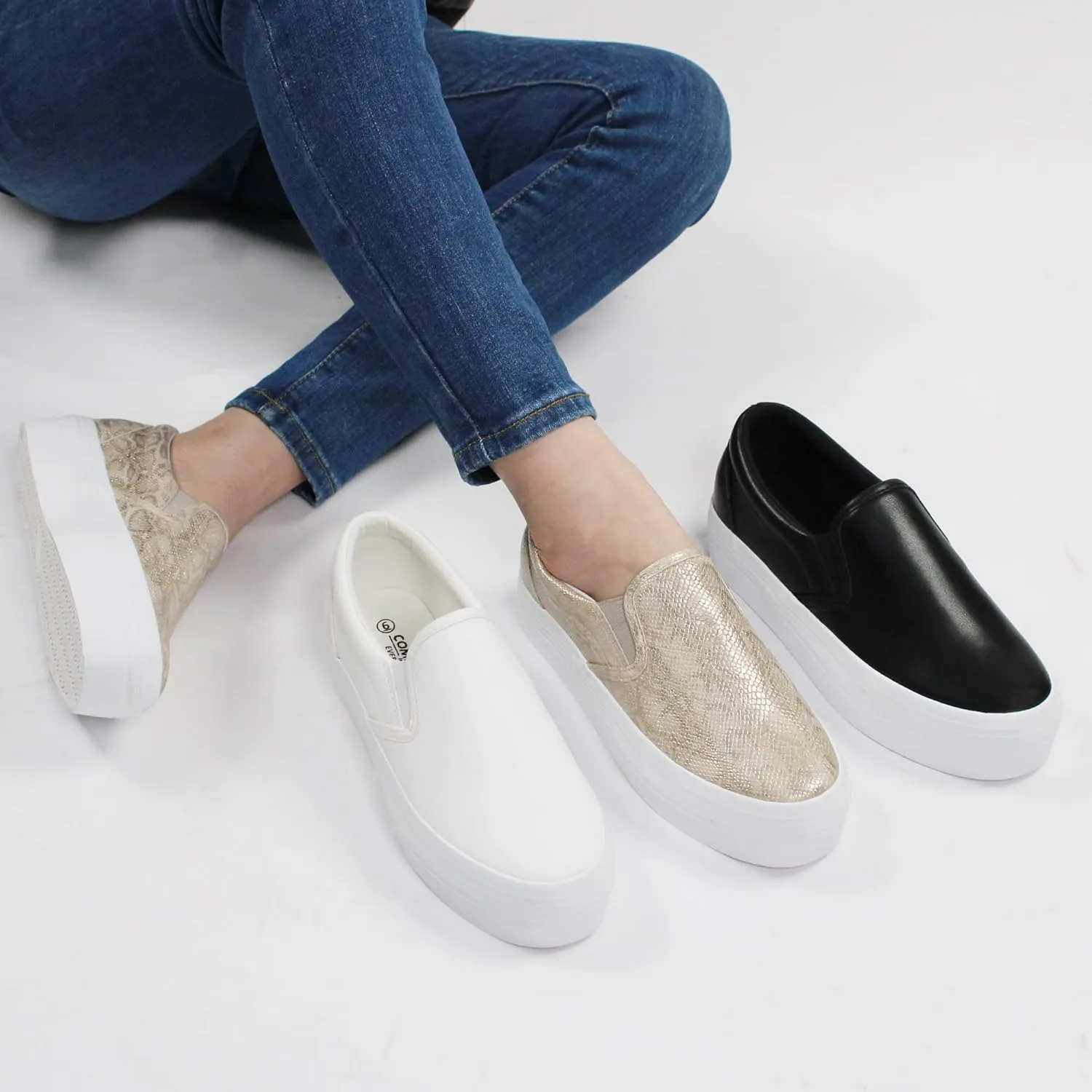 JABASIC Women Slip-on Platform Loafers Casual Comfortable Loafer Shoes