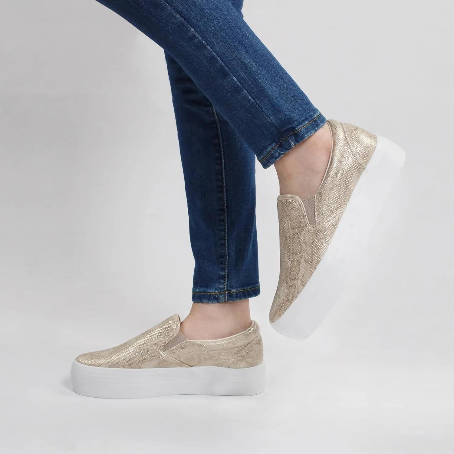 JABASIC Women Slip-on Platform Loafers Casual Comfortable Loafer Shoes