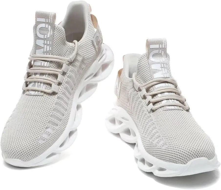 Jakcuz Women's Lace Up Walking Shoes Breathable Ultra Lightweight Sport Casual Ladies Girls Fashion Platform Sneakers
