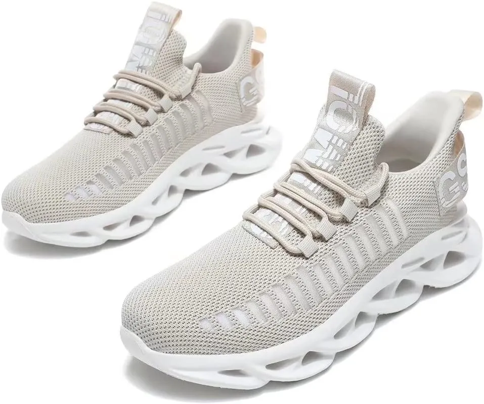 Jakcuz Women's Lace Up Walking Shoes Breathable Ultra Lightweight Sport Casual Ladies Girls Fashion Platform Sneakers