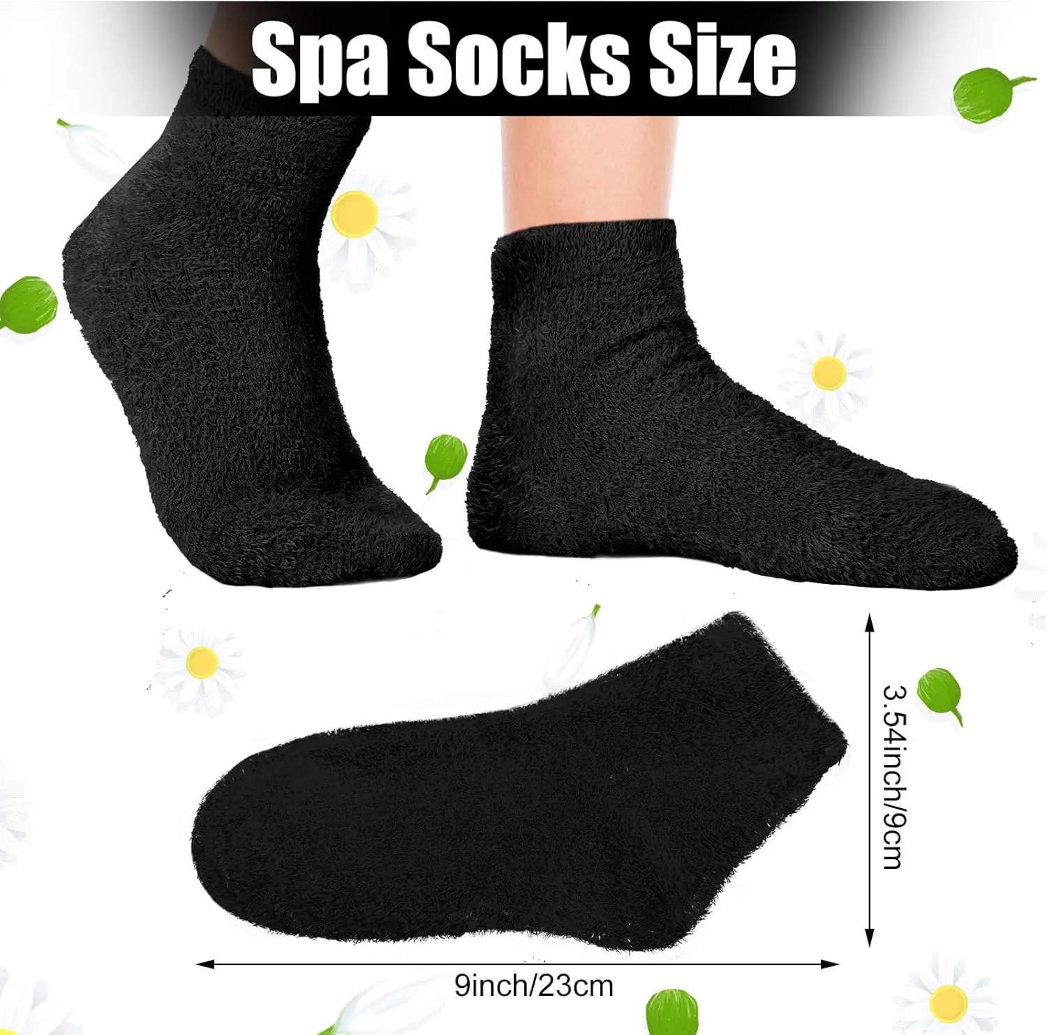 Janmercy 3 Pairs Aloe Socks Moisturizing Spa Infused Gel Sleeping Fuzzy Dry Feet Non Slip Lotion Socks for Women Men Repairing Softening Dry Cracked(Black)