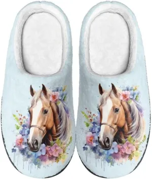Jeiento Warm Slippers for Women Memory Foam Fuzzy Fluffy Spa Hotel House Home Indoor Slippers Winter Closed Toe House Shoes