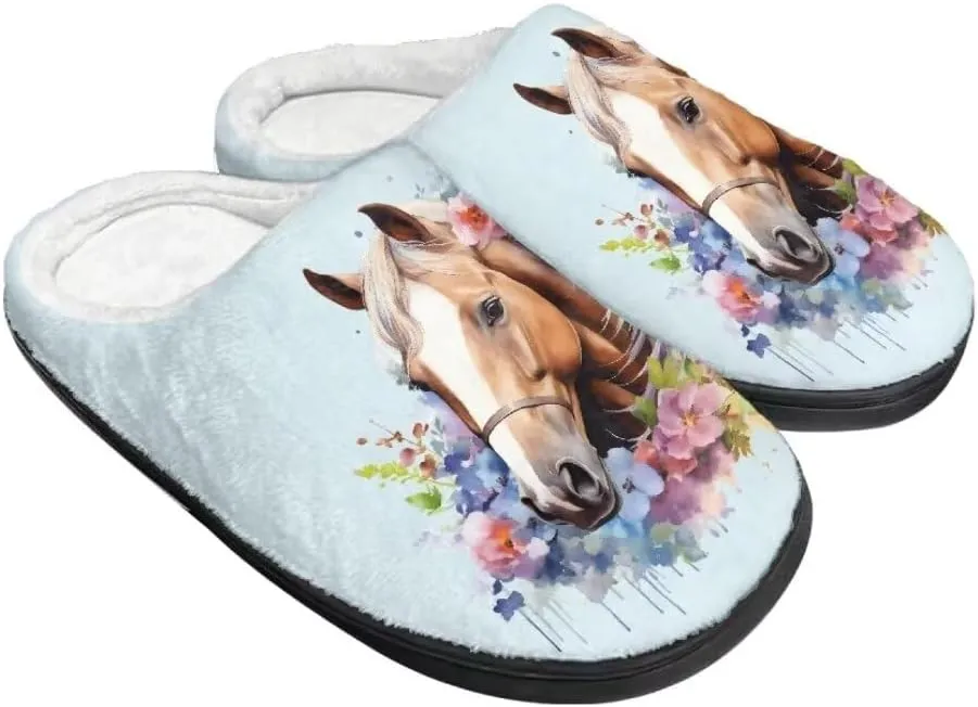 Jeiento Warm Slippers for Women Memory Foam Fuzzy Fluffy Spa Hotel House Home Indoor Slippers Winter Closed Toe House Shoes
