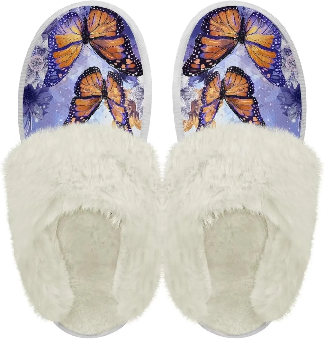 Jeiento Women's Indoor Bedroom Slipper for Women, Butterfly Print House Shoe