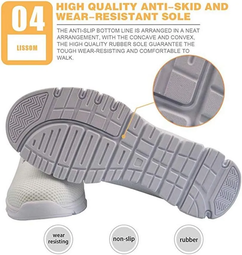 Jeiento Womens Mens Trainers Sports Running Shoes Causal Travel Walking Shoe Lace-up Breathable,Solid Color