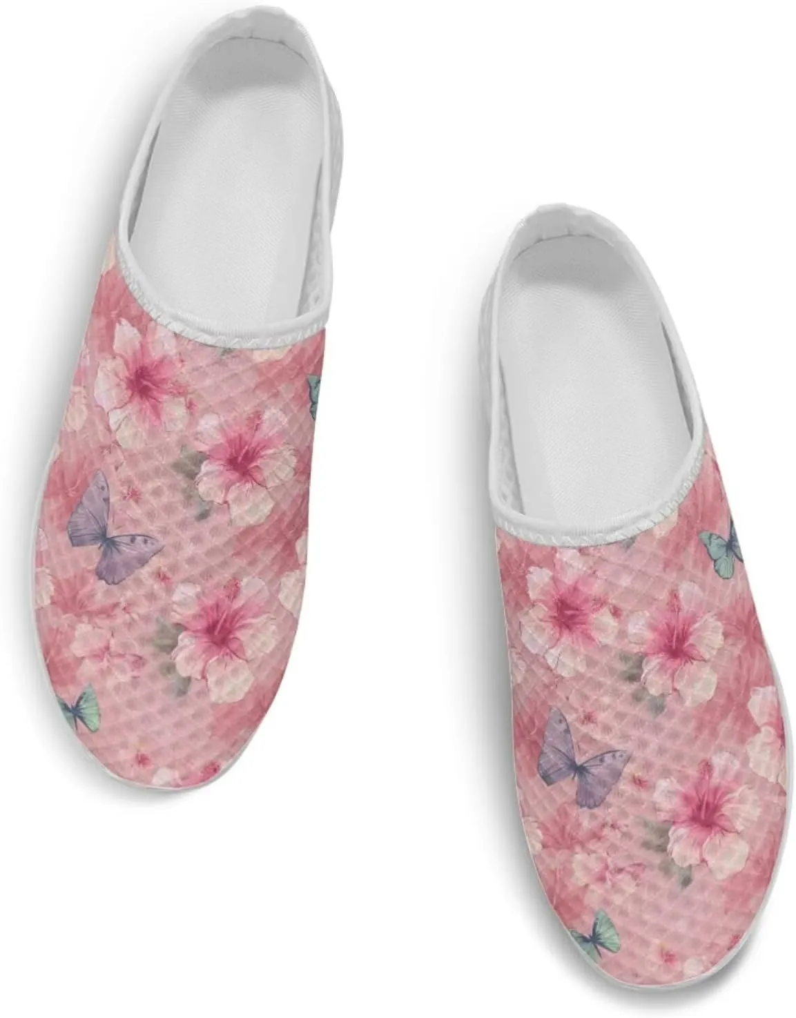 Jeiento Womens Slip On Walking Shoes Breathable Flat Mules Shoe with Arch Support Lightweight Comfort Open Back Casual Sneakers