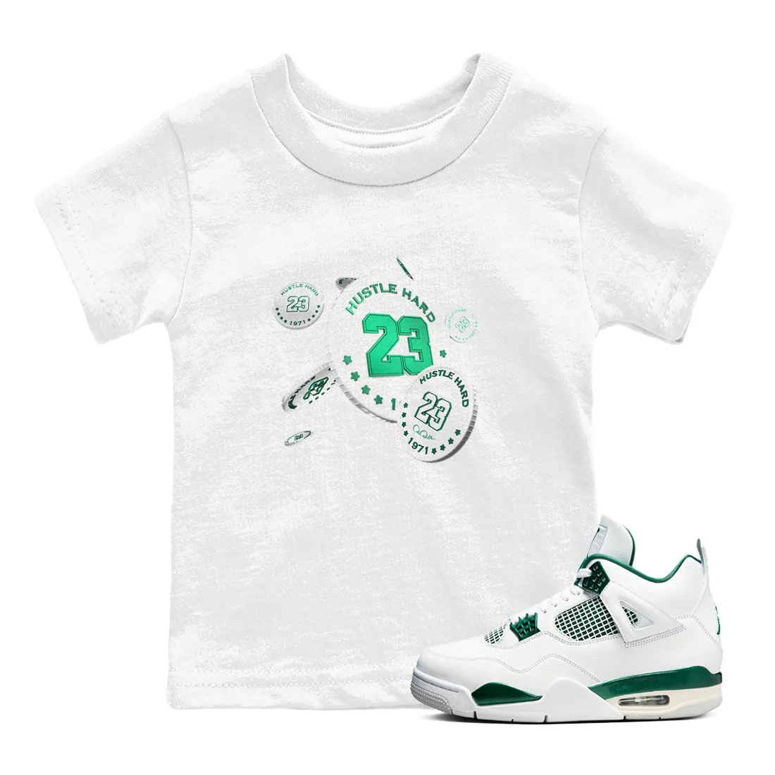 Jordan Drop Kids Oxidized Flexible customer care SNRT Coin - Green Air 4 Professional assistance Sneaker Tees