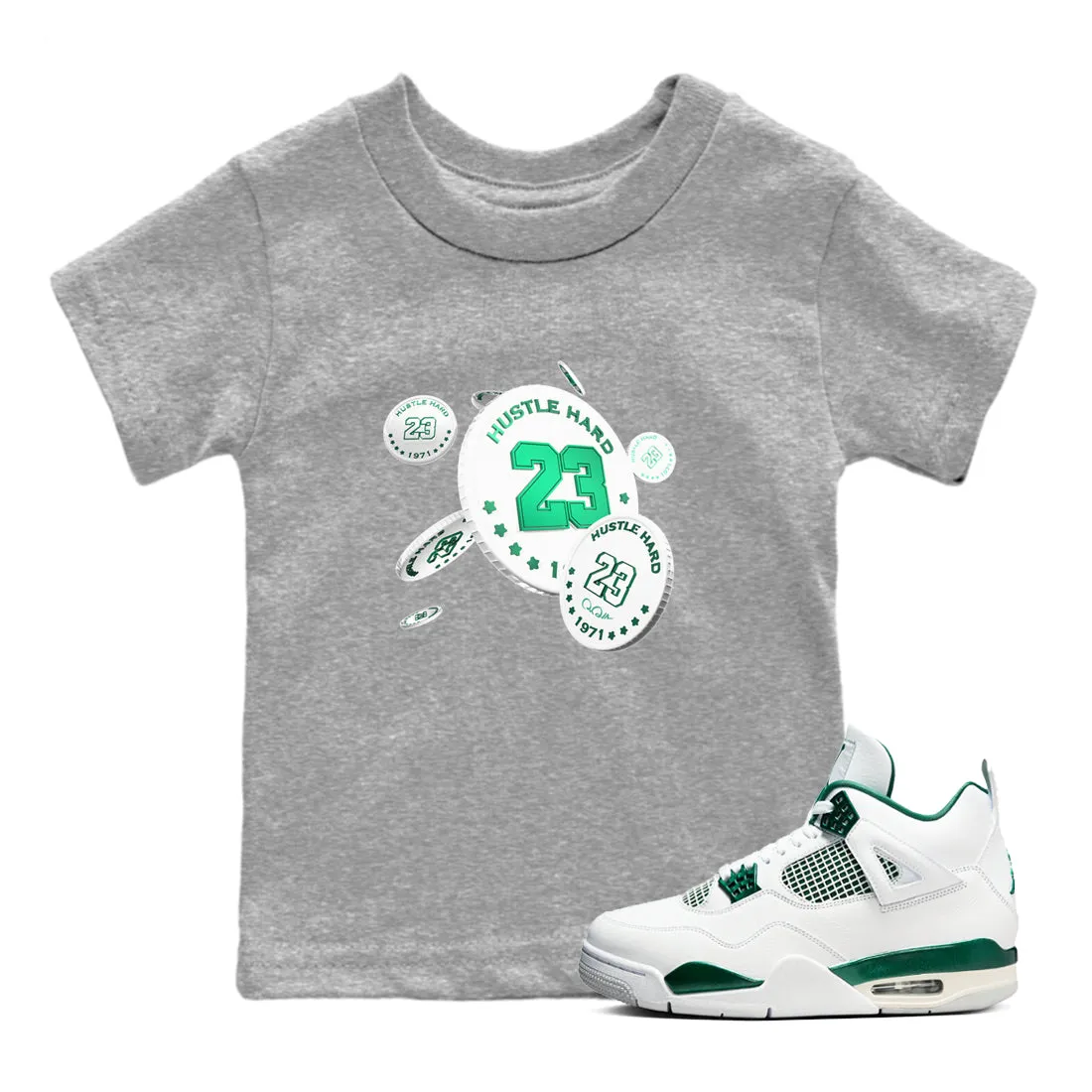 Jordan Drop Kids Oxidized Flexible customer care SNRT Coin - Green Air 4 Professional assistance Sneaker Tees