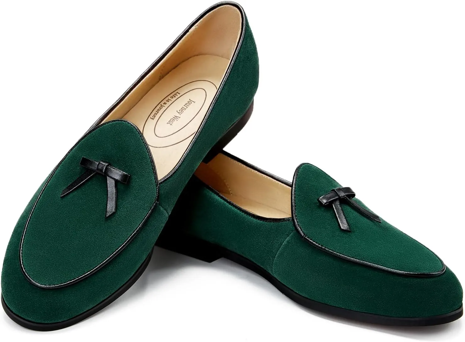 Journey West Suede Tassel Loafer for Women Slip-on Belgian Penny Loafers Shoes for Women in Many Colors