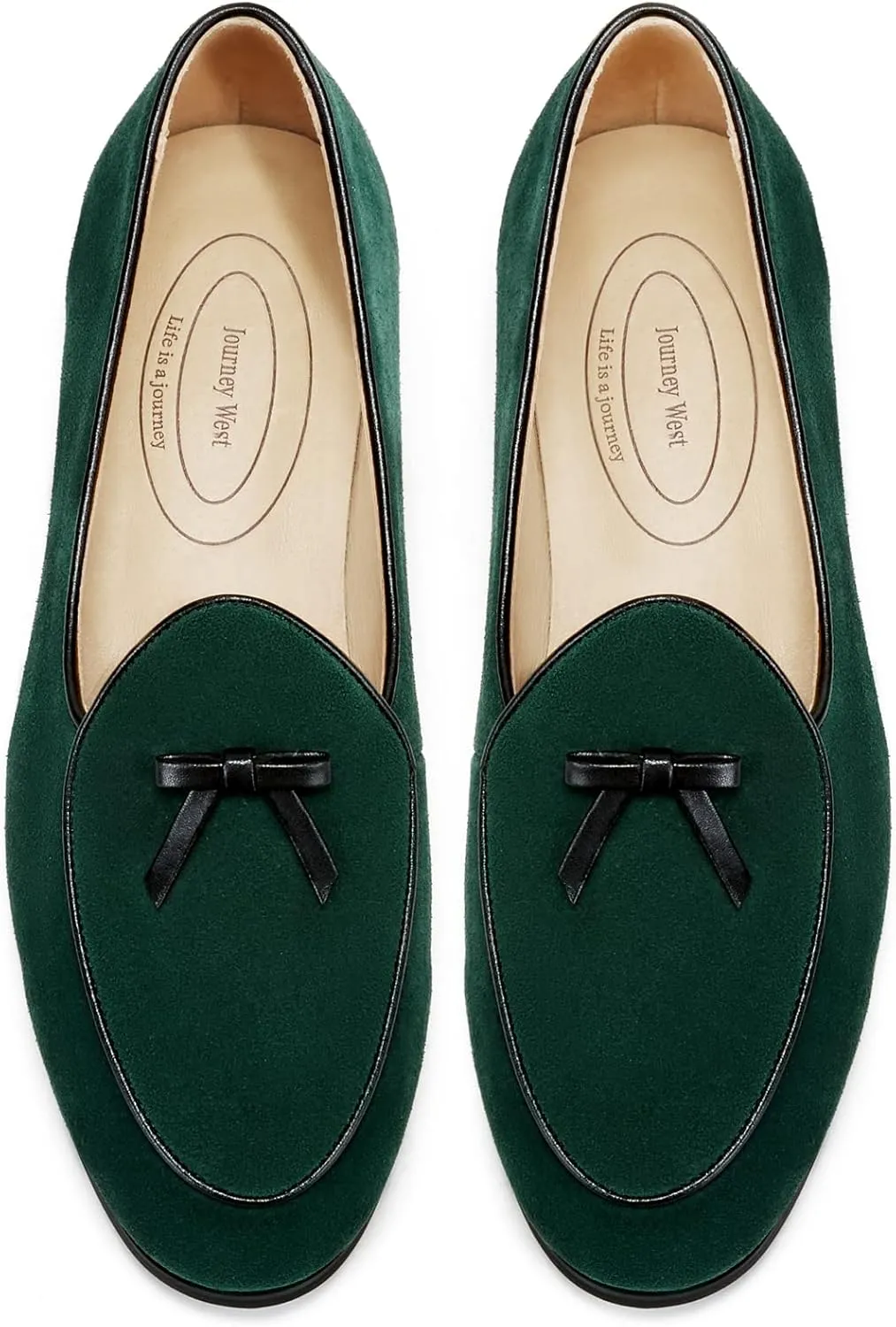 Journey West Suede Tassel Loafer for Women Slip-on Belgian Penny Loafers Shoes for Women in Many Colors