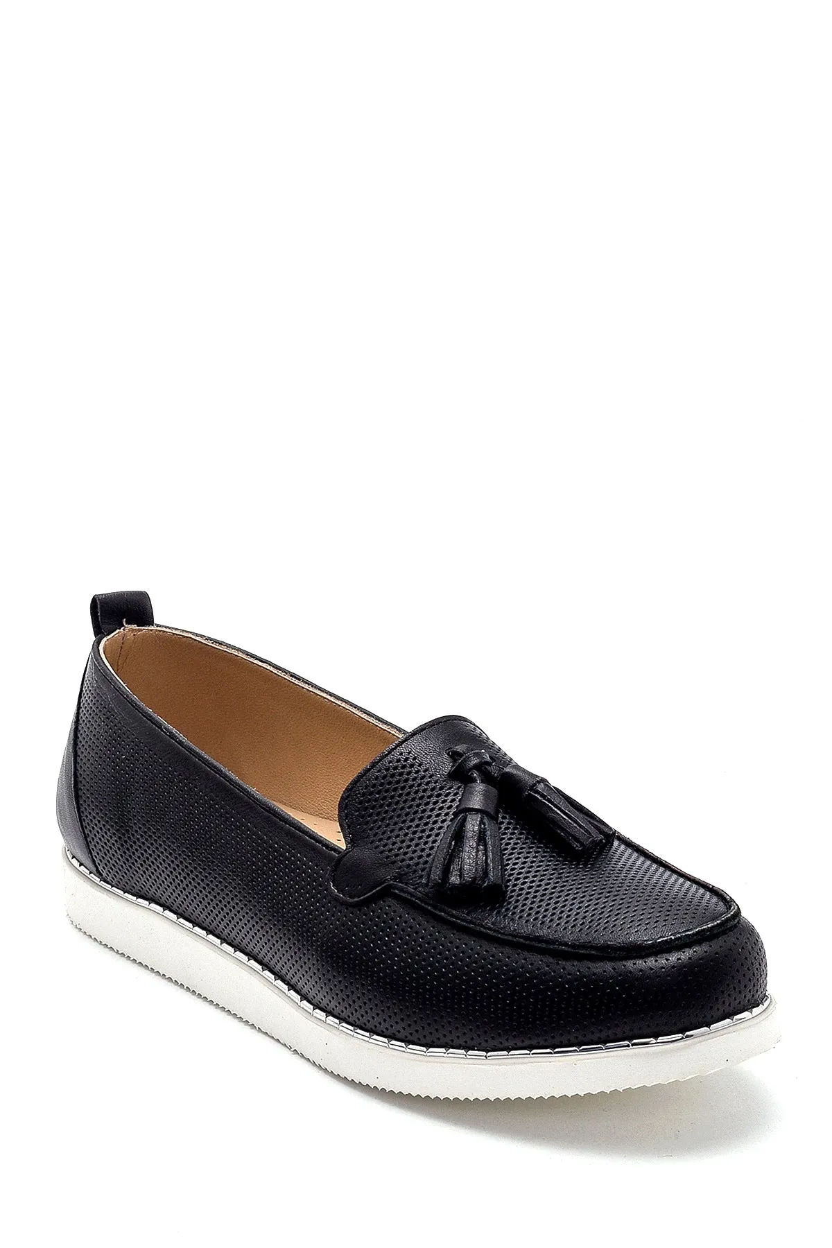 Kadın Deri Püskül Detaylı Loafer