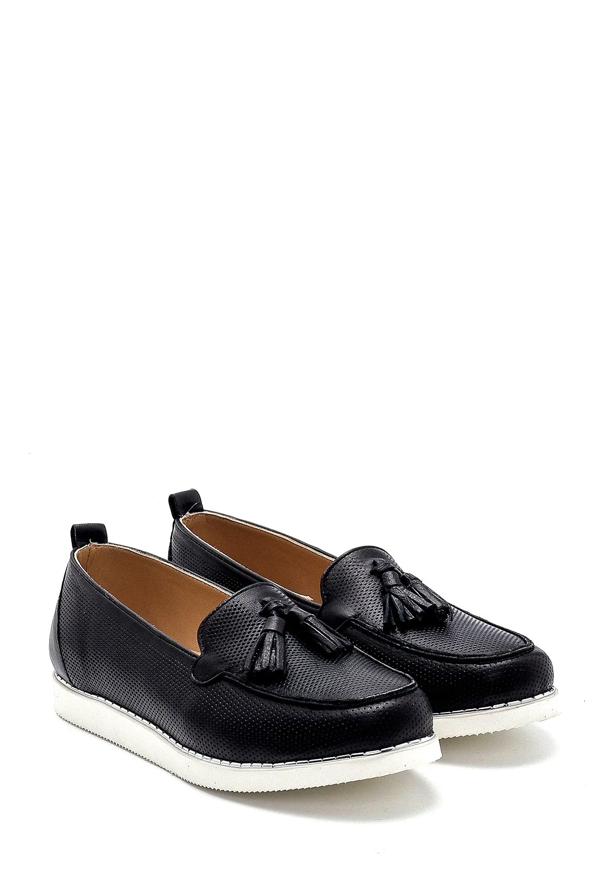 Kadın Deri Püskül Detaylı Loafer