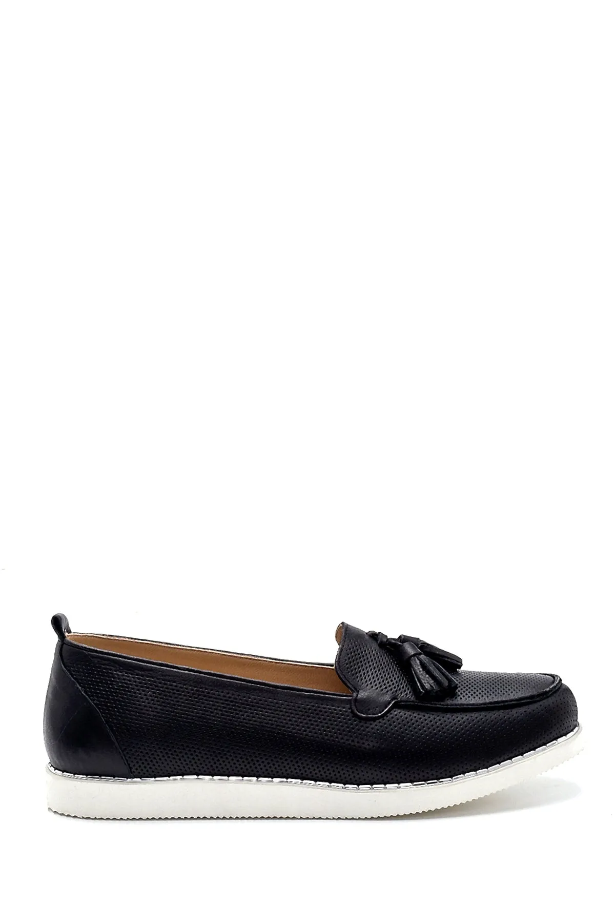 Kadın Deri Püskül Detaylı Loafer