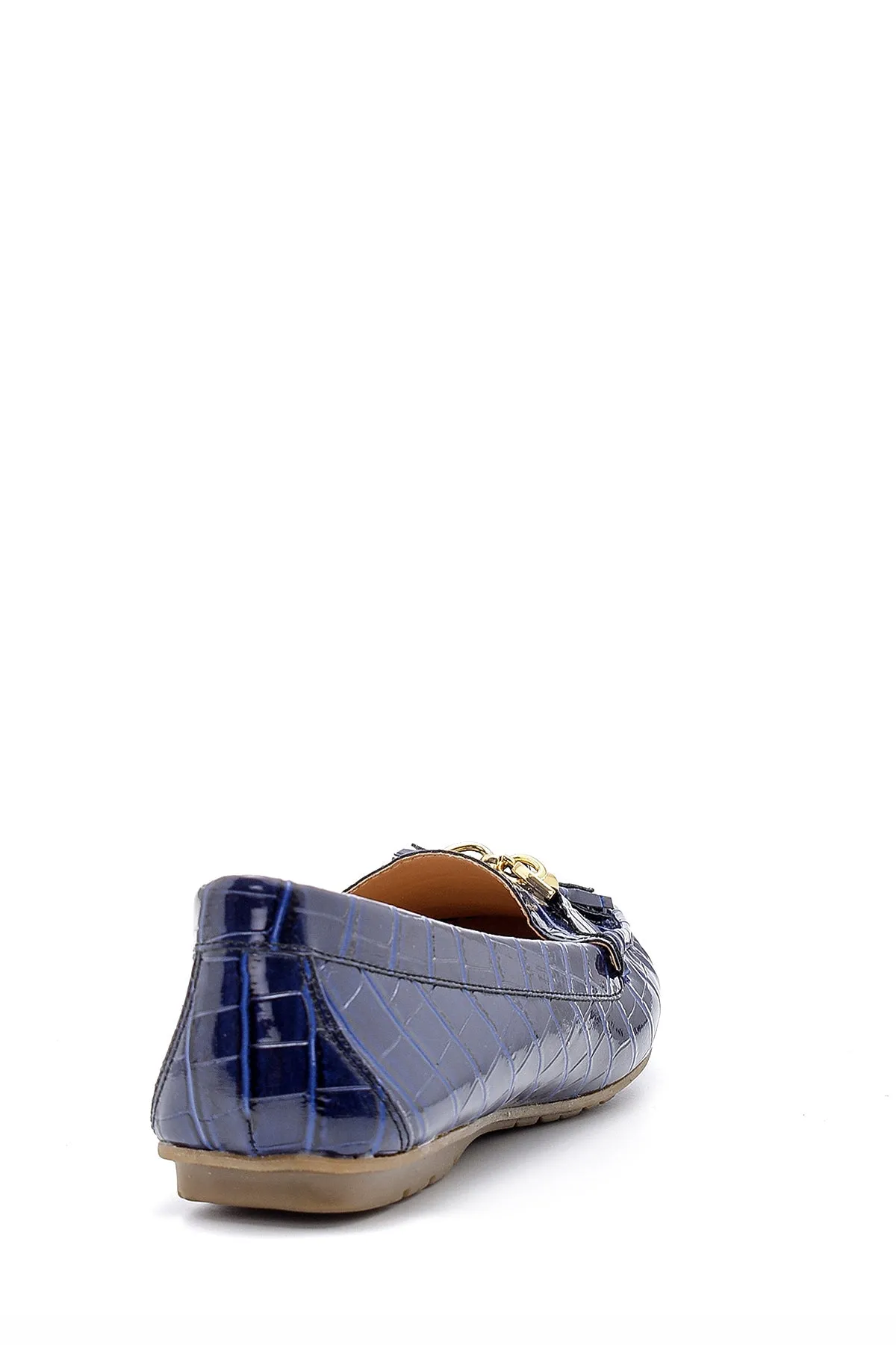 Kadın Kroko Desenli Rugan Loafer