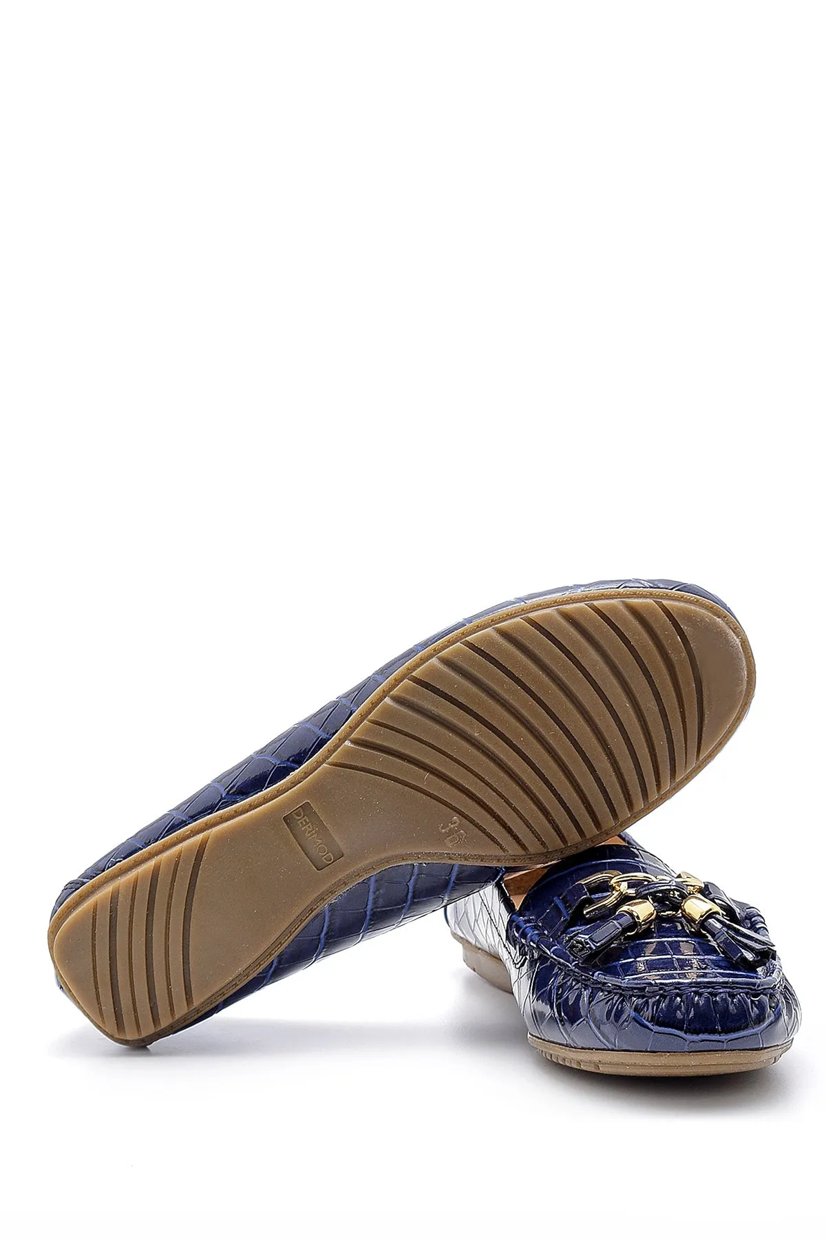 Kadın Kroko Desenli Rugan Loafer
