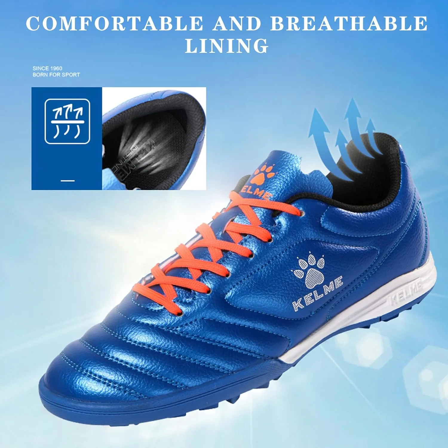 KELME Men's Soccer Shoes Football Shoes Outdoor Indoor Professional Futsal TF Football Breathable Sneakers Training