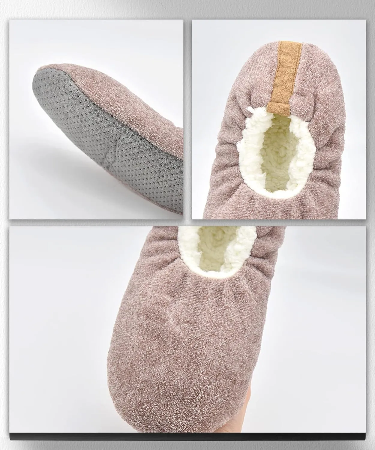 Keyela Mens Slipper Socks With Non Skid Bottoms, Warm Slipper Socks With Grippers For Men, Fuzzy House Slippers