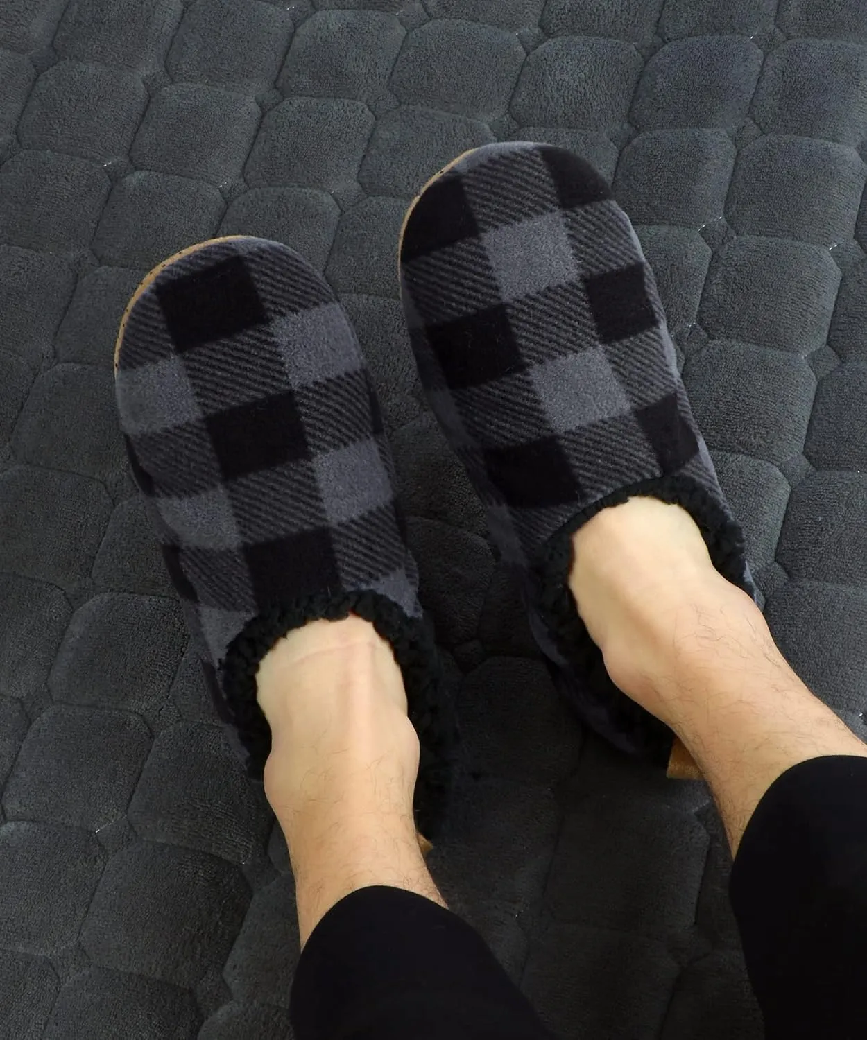 Keyela Mens Slipper Socks With Non Skid Bottoms, Warm Slipper Socks With Grippers For Men, Fuzzy House Slippers