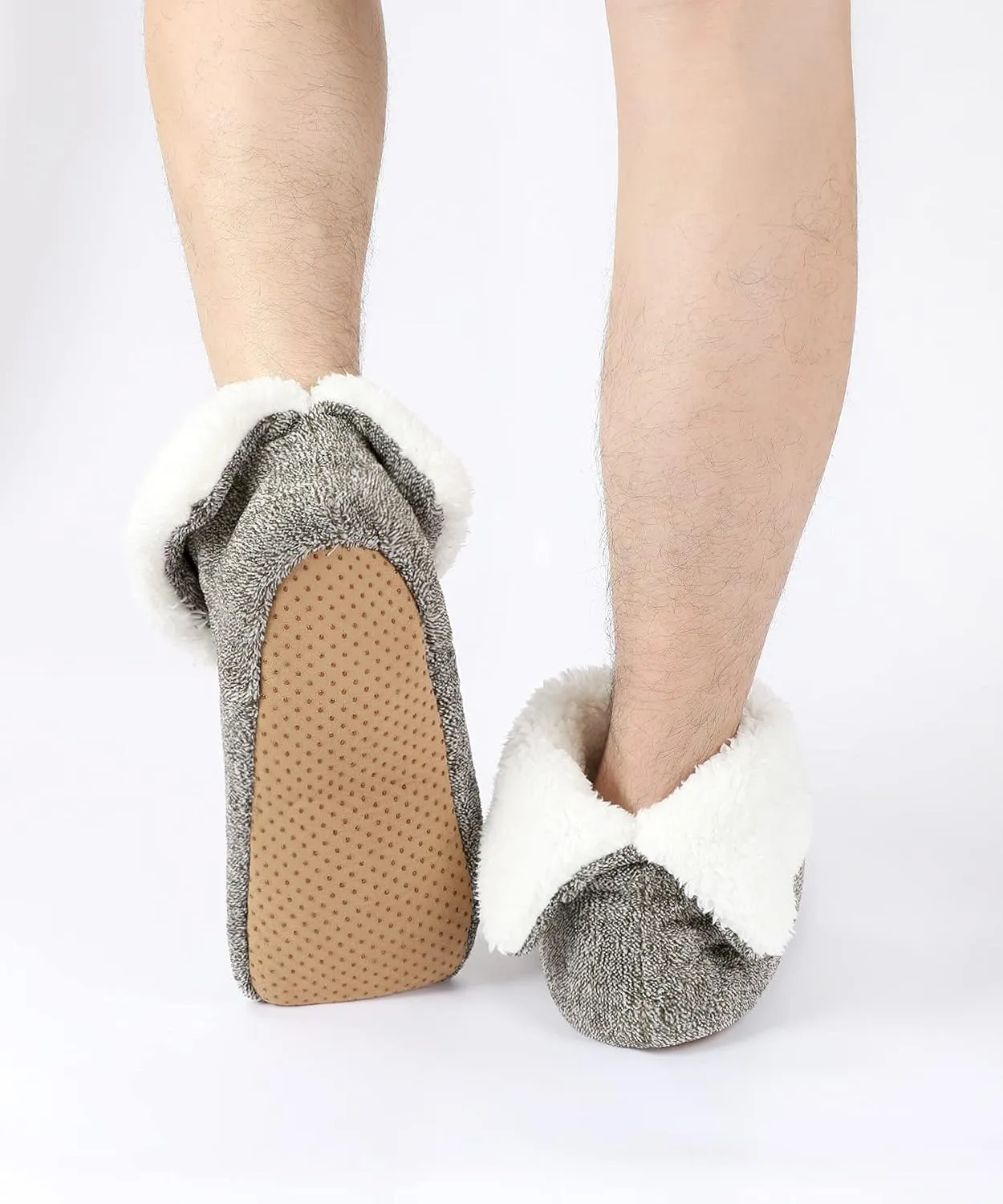 Keyela Slipper Socks Soft Cozy Thick House Indoor Boot Sock Shoes with Anti-Skid Bottom Soles for Men's