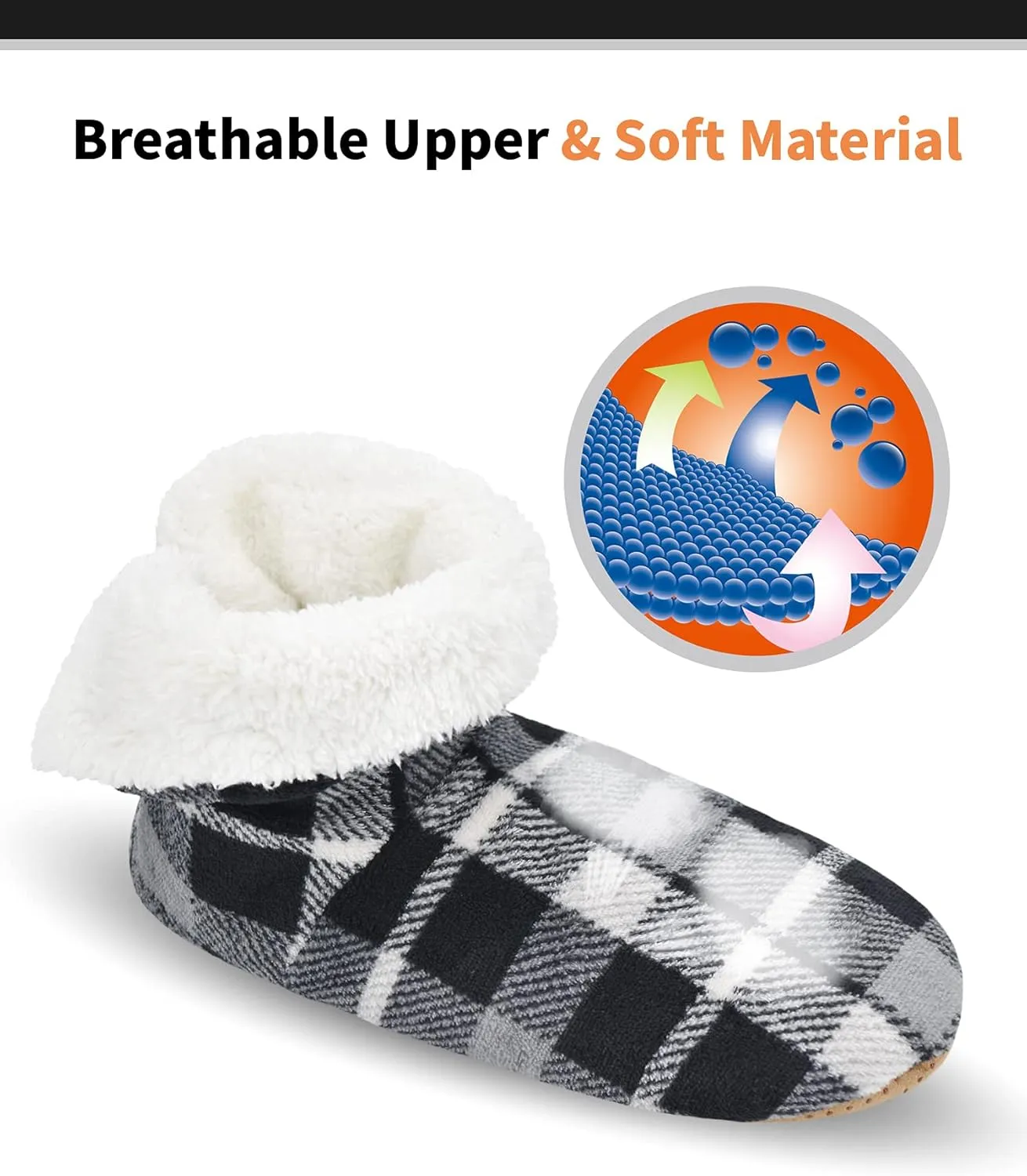 Keyela Slipper Socks Soft Cozy Thick House Indoor Boot Sock Shoes with Anti-Skid Bottom Soles for Men's