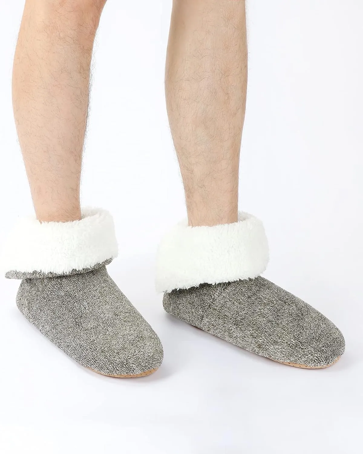 Keyela Slipper Socks Soft Cozy Thick House Indoor Boot Sock Shoes with Anti-Skid Bottom Soles for Men's